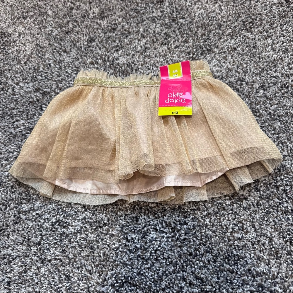 SOLD! Grey Heart Top & Gold Tulle Skirt Set - Glitter Heart - Picture 3 of 4